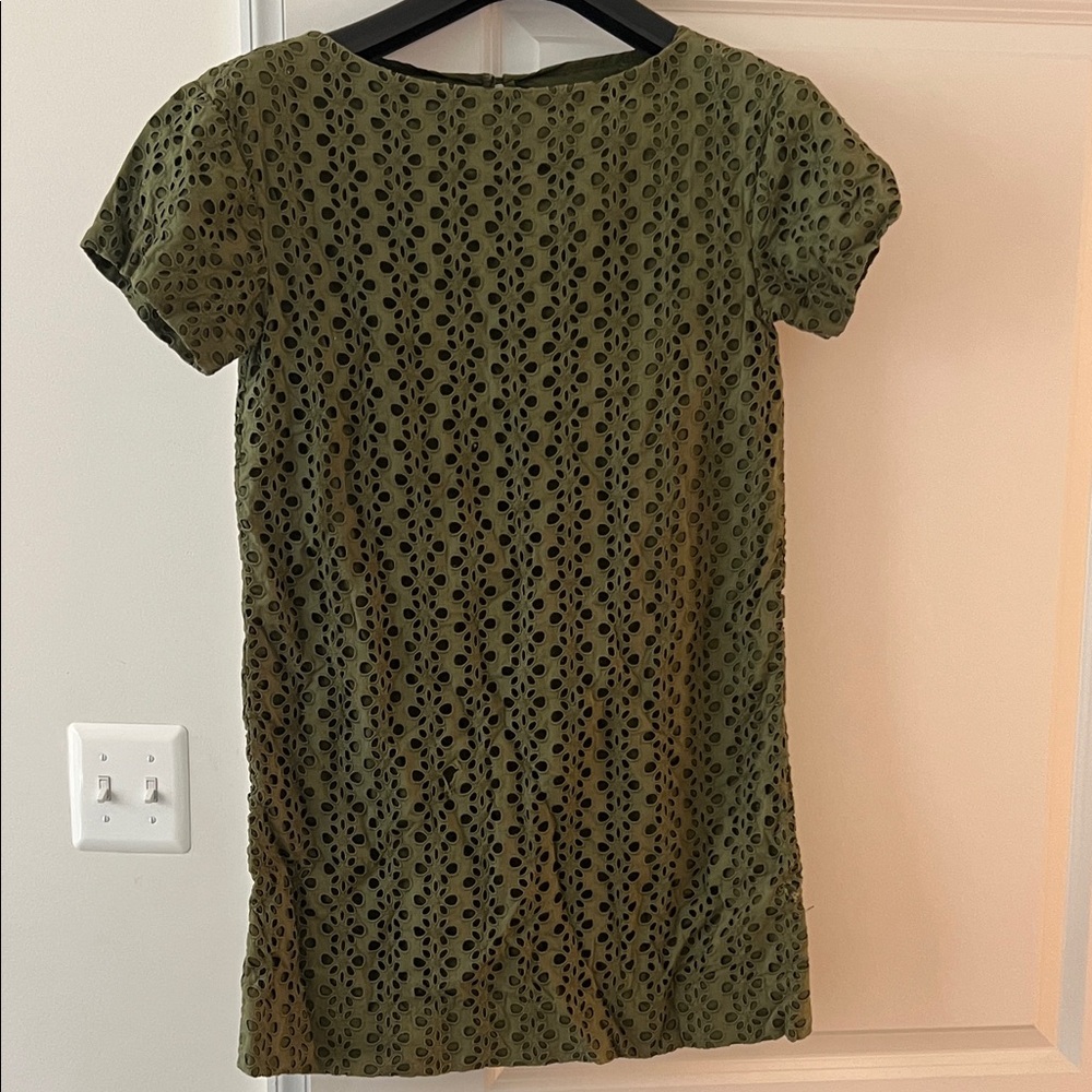 Kate Spade Olive Eyelet Mini Dress